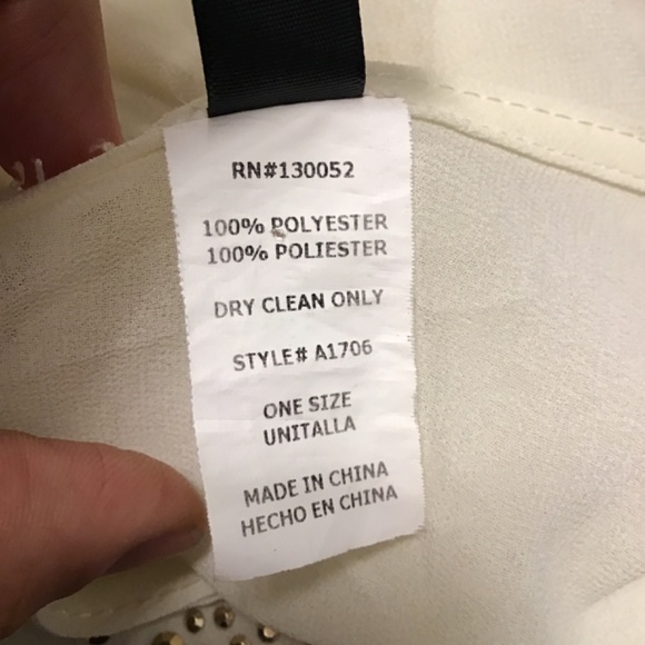 Pronto USA blouse one size cream beed pattern - Picture 7 of 7